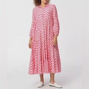 Diane Von Furstenberg Gal silk balloon sleeve floral tiered collared dress